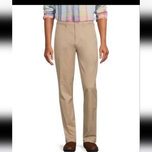Rowm Classic Fit Comfort Stretch Flat-Front Twill Chino Pants Mens 34x30